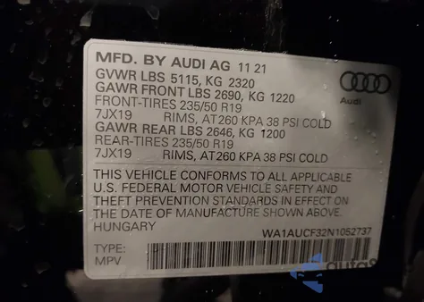 2022 Audi Q3 Premium from USA, damaged, VIN WA1AUCF32N1052737